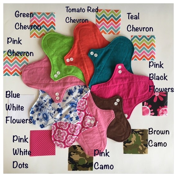 Cloth Menstrual Pads In 6 Sizes9 Colors Pantiliner by RagPads