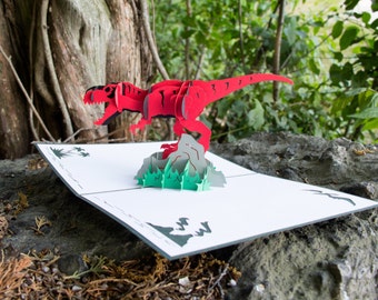 T-Rex Pop Up Birthday Card, Dinosaur Birthday Card, Pop Up T-Rex Card, Birthday Pop Up Card, Dinosaur Theme Birthday, Lovepop