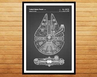 Star Wars, Millennium Falcon Star Wars Poster, Millennium Falcon Star Wars Patent, Millennium Falcon Star Wars Print, Millennium Falcon