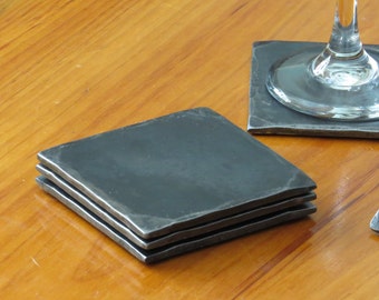 Hand Forged Iron Coasters Set of 4 | Drink holder | Man / Men's Gift | Groomsman's | Wedding | House Warming Gift | Metal Trivet