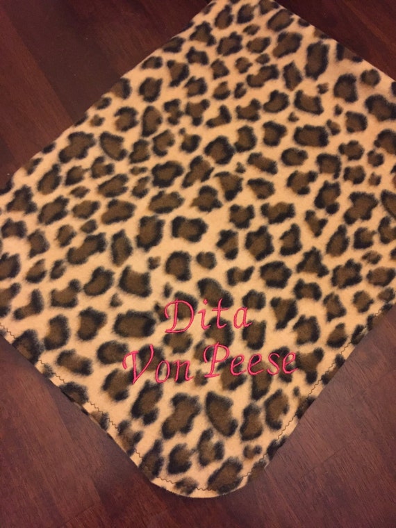 Personalized Leopard Print Pet Blanket/Small Dog by MFamilyCrafts