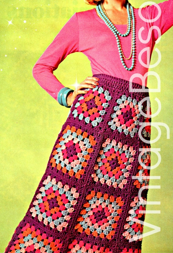 CROCHET SKIRT PATTERN Instant Download Pdf 1970s by ...