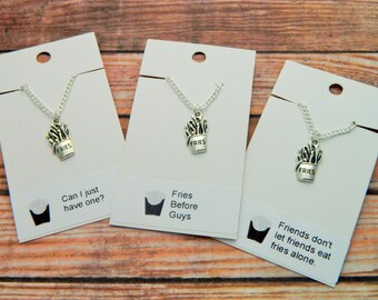 Fries Necklace, French Fries, Junk Food Jewellery, Gift For Friend, Fries Before Guys, Food Gift, Funny Gift, Humour, Food Thief, Chips