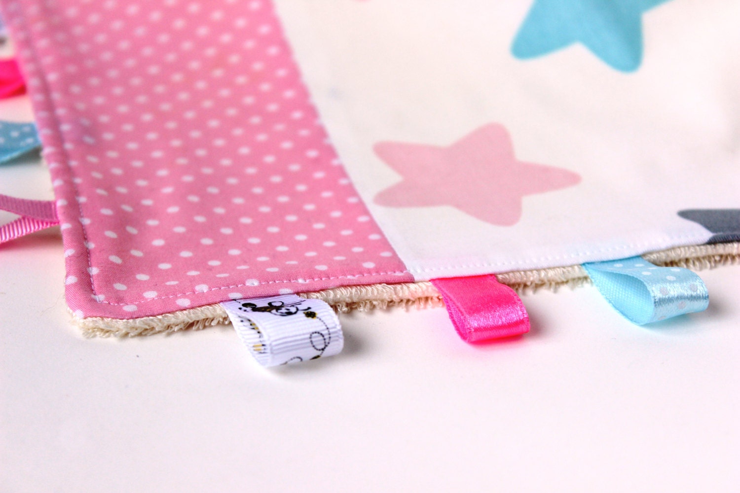 Elephant taggie Taggie blanket Baby taggie Tag blanket by TildaArt