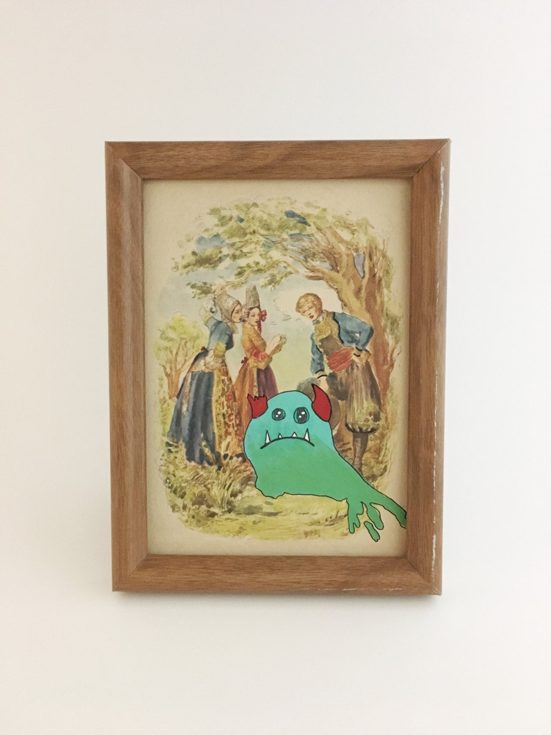 Monster Thrift Store Altered Art Modified Painting