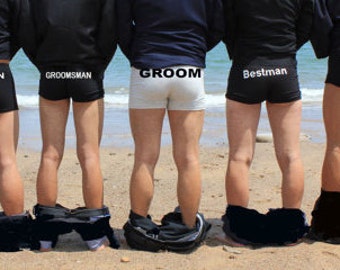 Personalised Underwear Grooms Party Groomsman gift wedding Gift - Groom undies Boxer shorts