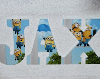 minion letters etsy