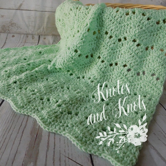 Baby crochet blanket mint baby blanket gender by ...