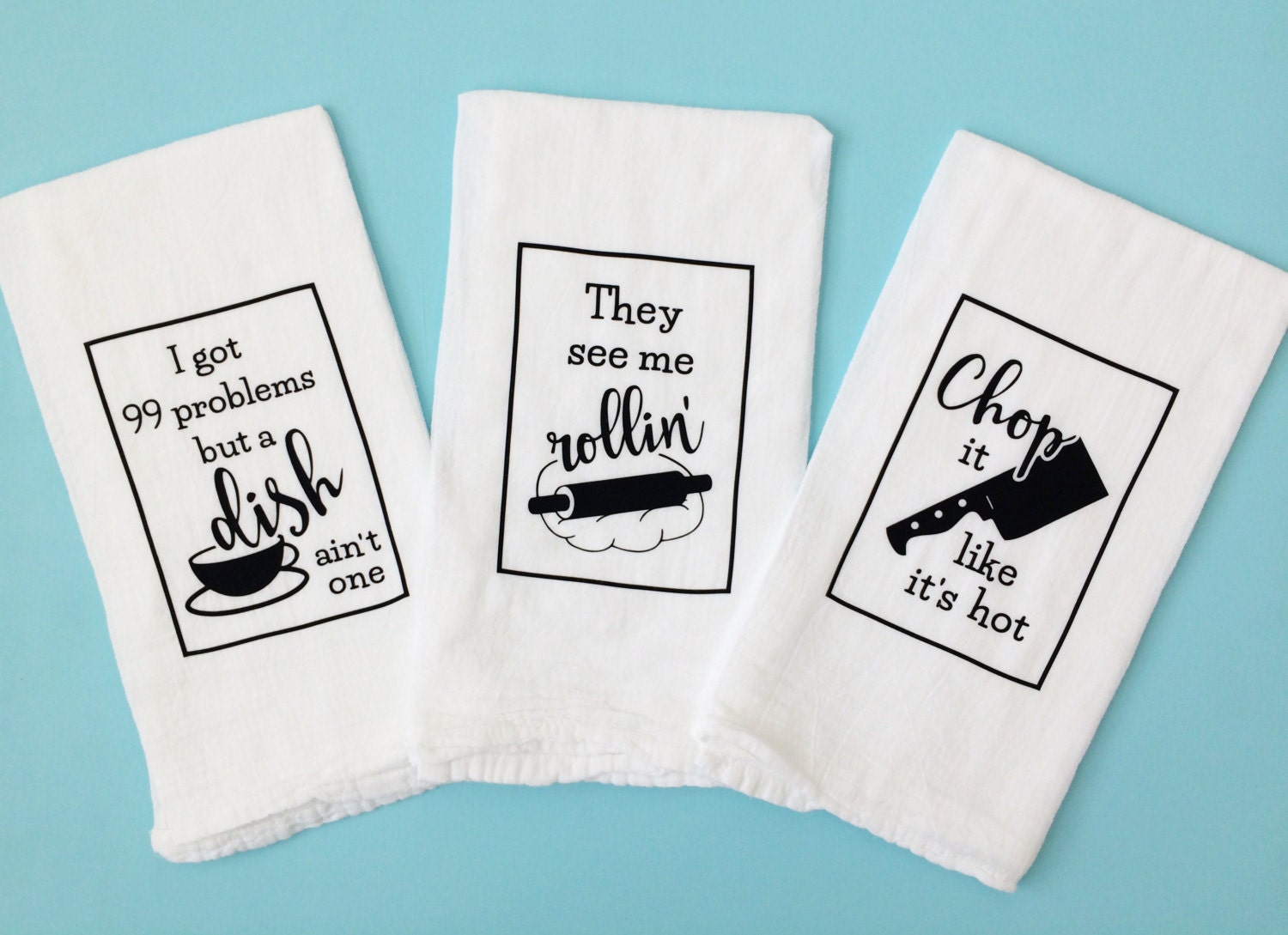 Funny Dish Towels Rap Lyrics Songs Set Of 3 By Yodercross On Etsy