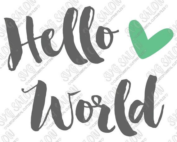  Hello  World  Cute New Baby Clothing Southern Font  Vinyl by 