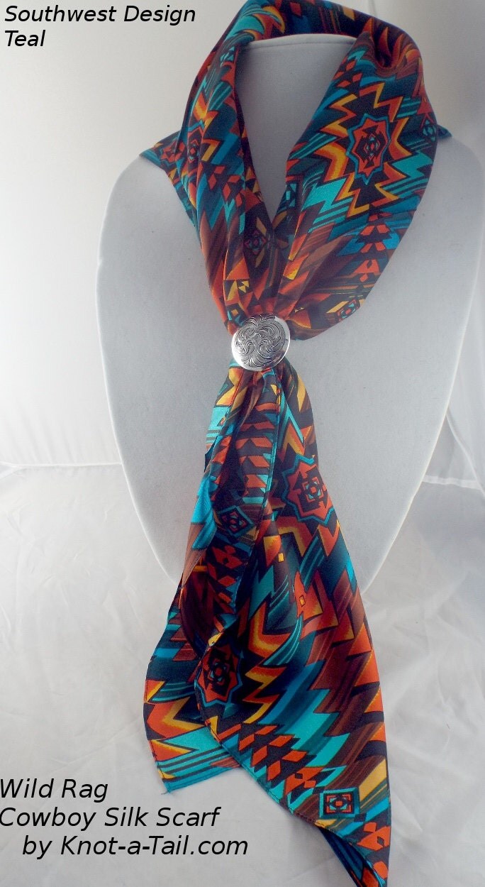 Cowboy Scarf Wild Rag Scarf Bandana Larger size SILK by Knotatail