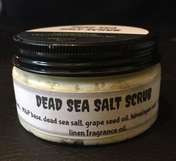 Dead Sea Salt Scrub for the face and body.. by Latheritupproducts