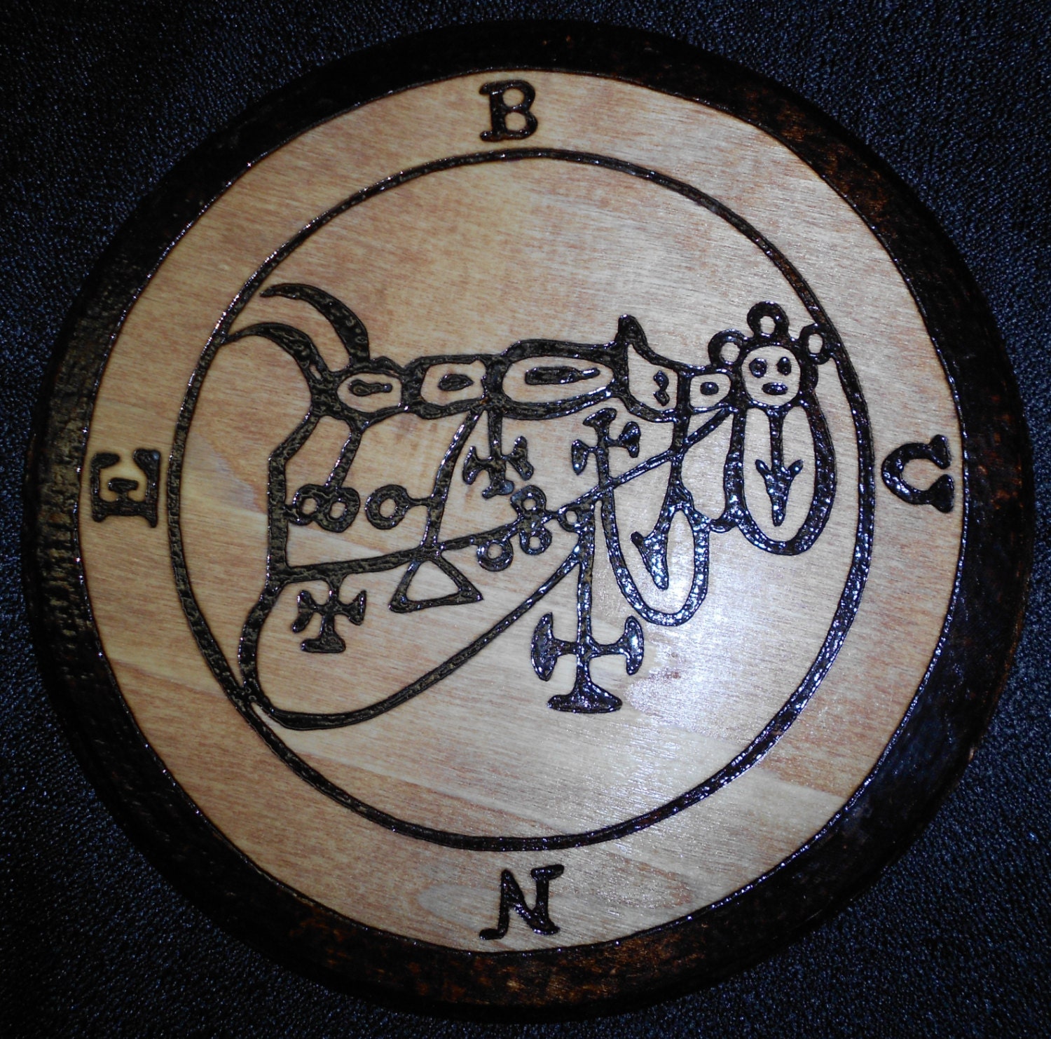 Duke Bune Goetia Seal on 7 Pine Round Reserved