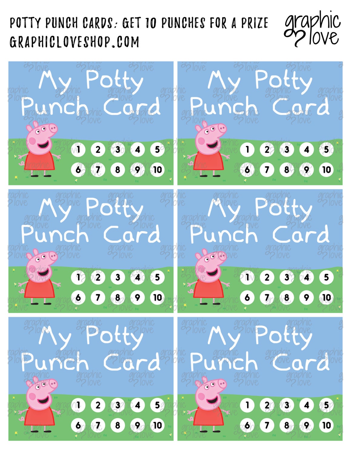 Peppa Pig Potty Training Chart, FREE Punch Cards Nick Junior, George 