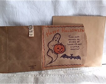 Vintage Hallmark Halloween Card and Envelope