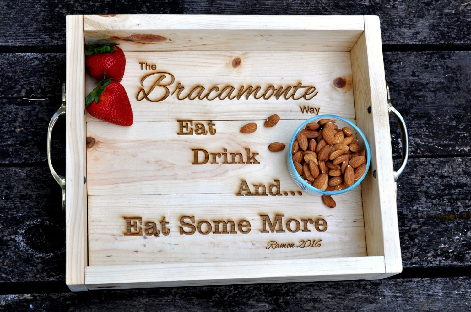 Engraved Personalized Serving Tray Wedding Farmhouse Tray