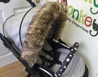 Custom Hood Fur Trim to fit Bugaboo iCandy Quinny Silver Cross and many more