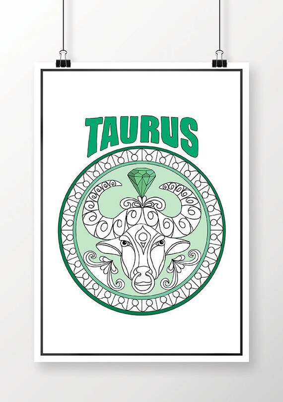 adult coloring page zodiac taurus