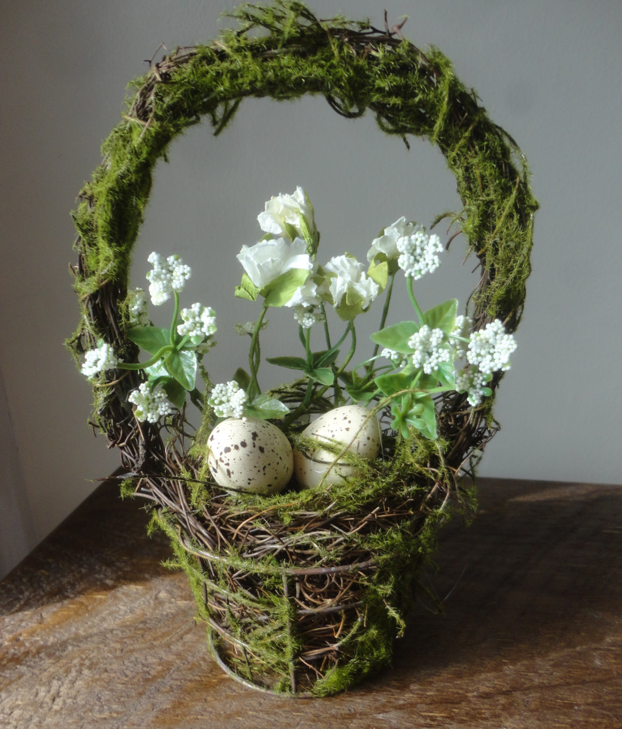 Items similar to Easter basket/Spring decor/Birds nest/ Moss