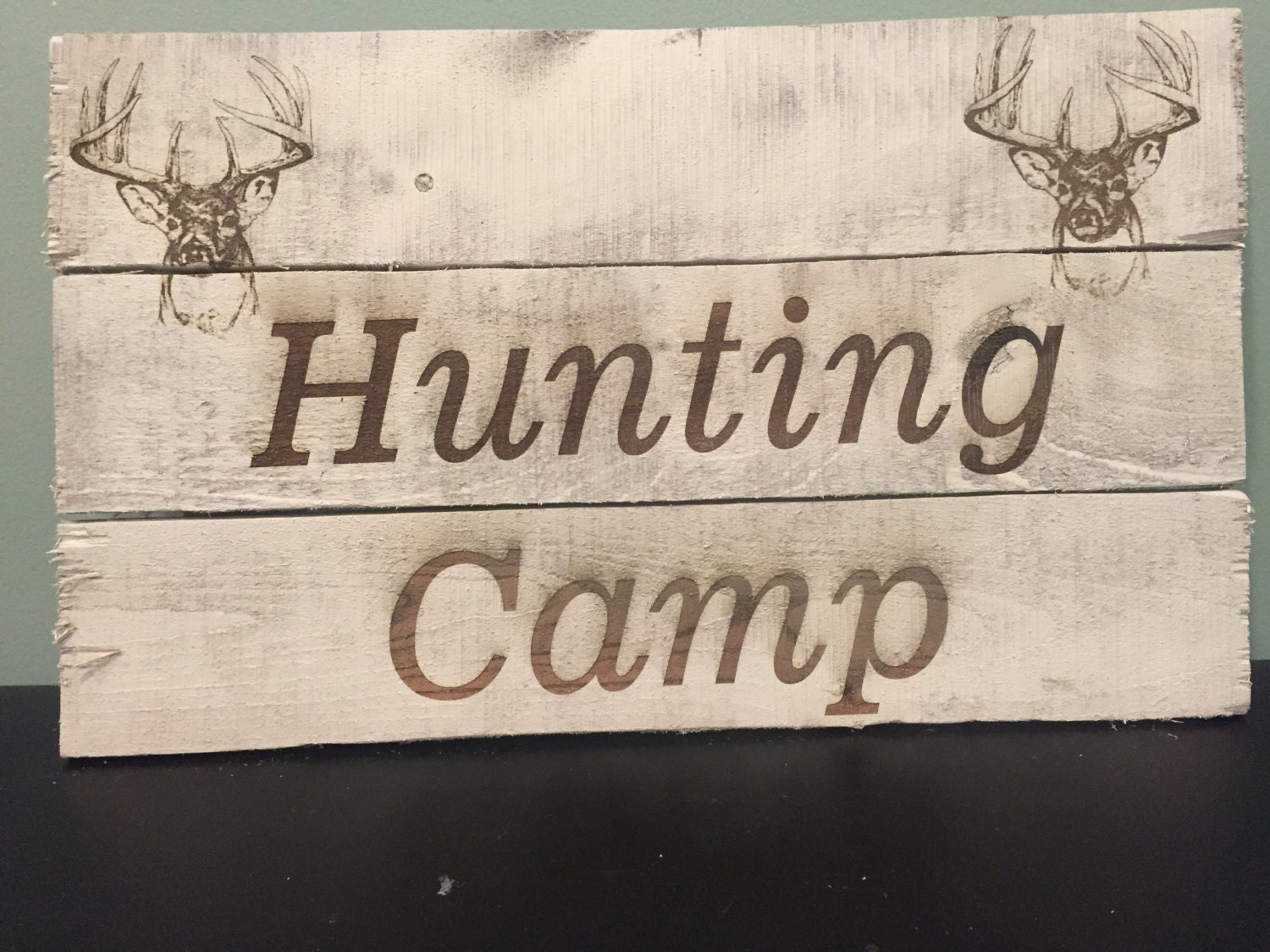 Rustic Pallet Lasered Engraved Deer Hunting Camp Sign
