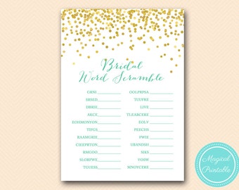 word search bridal word search game Aqua by MagicalPrintable