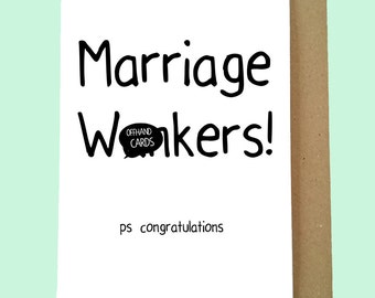 Funny Wedding Card Alternative Wedding Card Enjoy Your