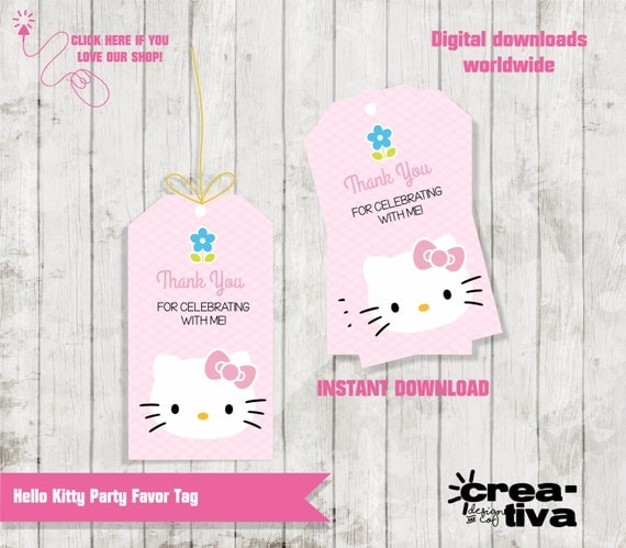 Favor Tags / Hello Kitty Gift Tags / Hello kitty Birthday