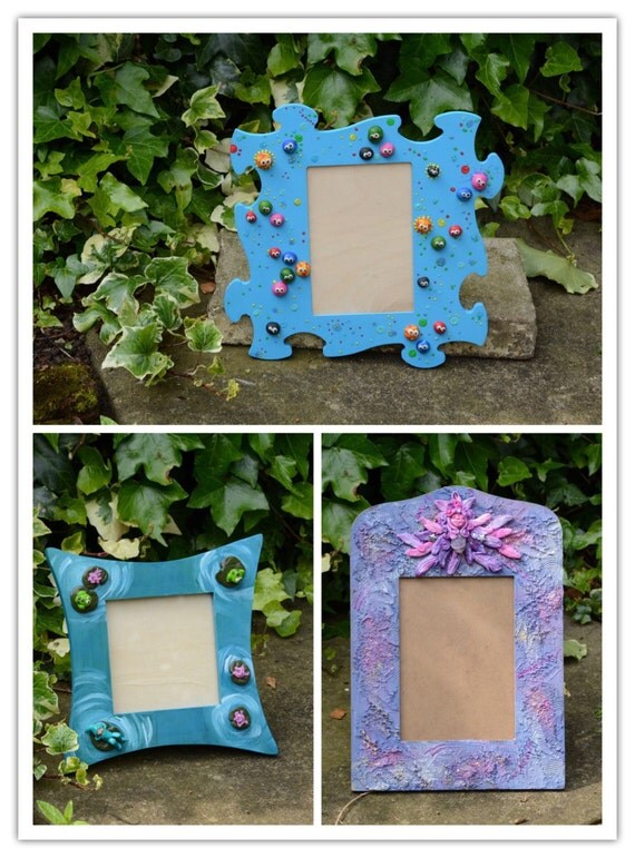 Polymer clay picture frames by TheJarOfFireflies on Etsy