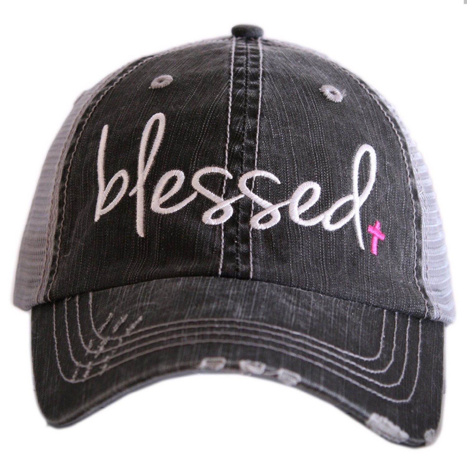 Blessed Embroidered Trucker Hat Summer Hat by OceanBreezeCustomTee