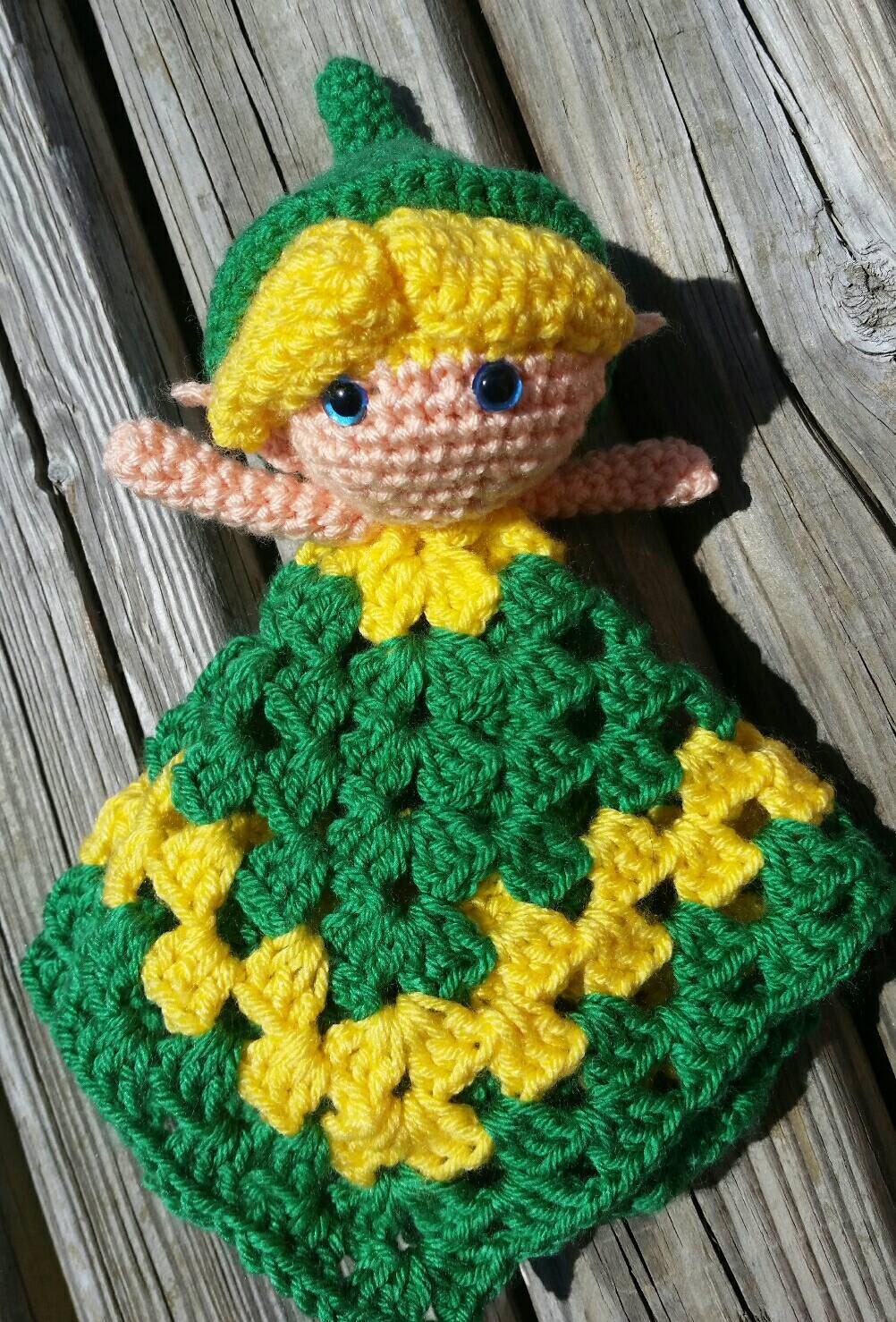 Crochet Zelda inspired security lovey blanket/ amigurumi/ toy/