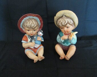 Vintage Lipper & Mann Creations Piano Babies Japan Set of Two