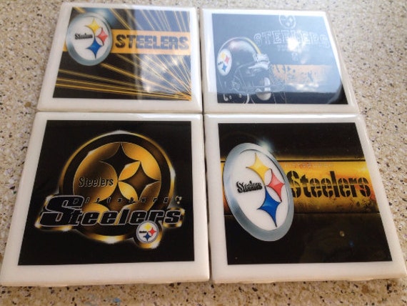 Pittsburgh Steelers Coasters Set of 4 Football Tile