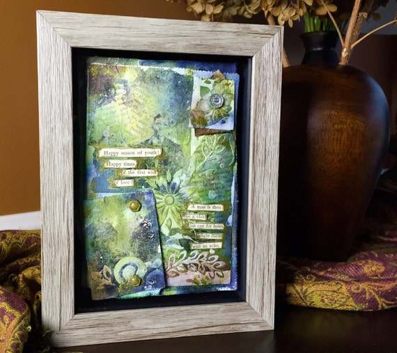 Painted Canvas Shadow Box Family Photos Shadow Box