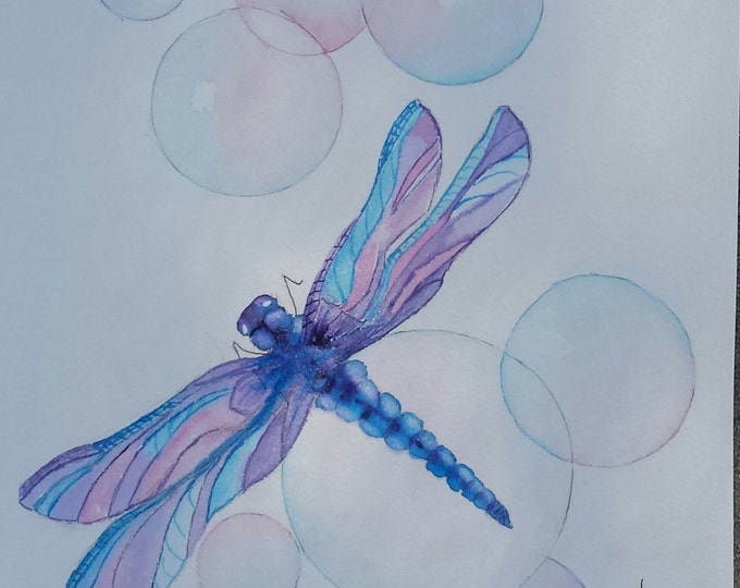 Dragon fly and bubbles