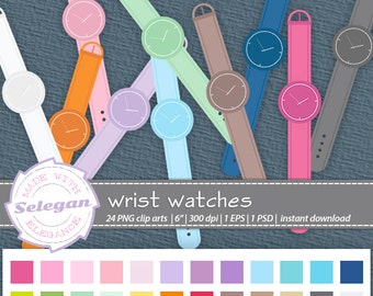 watch clipart "Wrist Watches" digital clip art vector eps psd png transparent background instant download