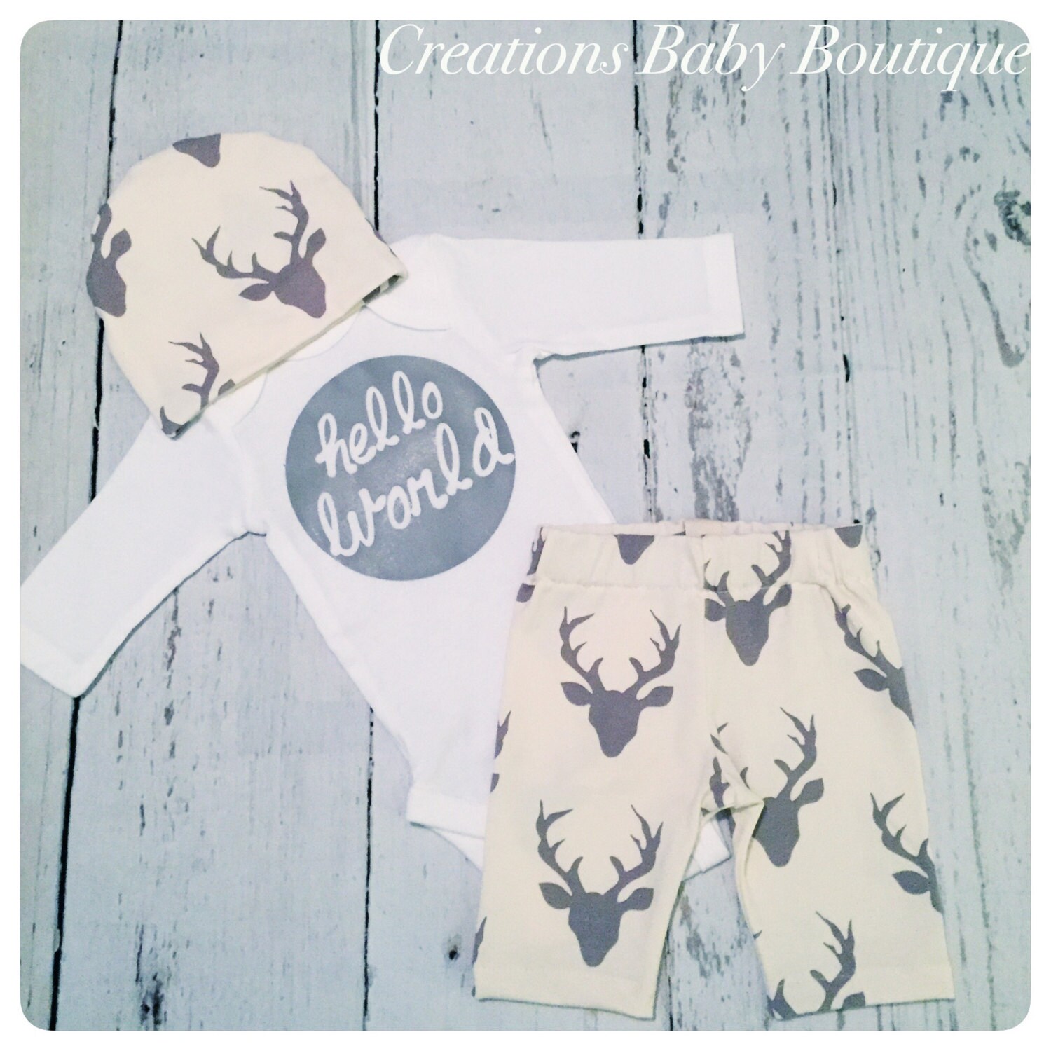 Newborn outfit baby boy coming home set baby newborn hello