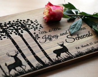 Gift for couple Wedding gift Love Tree Personalized Cutting Board ...