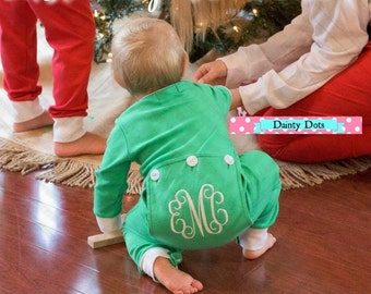 Drop Bottom Christmas Jammies | Christmas PJs | Christmas Pajamas | Green Pajamas | Drop Bottom Pajamas | Drop Bottom Christmas