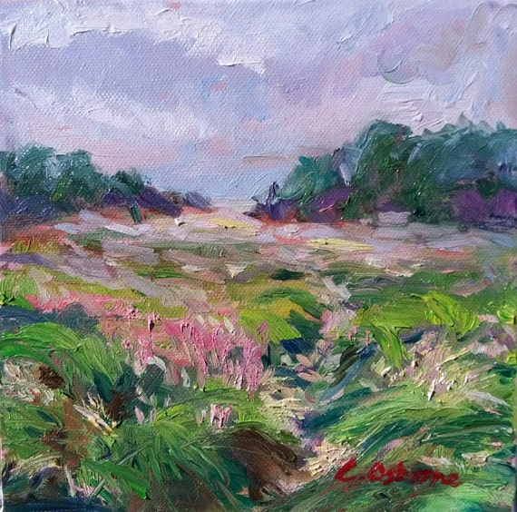 Original Oil Painting Irish Landscape grassland Isaiah