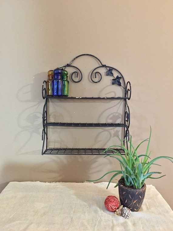 Vintage Metal Wall Shelf / Vintage Wall Shelf / Kitchen Wall