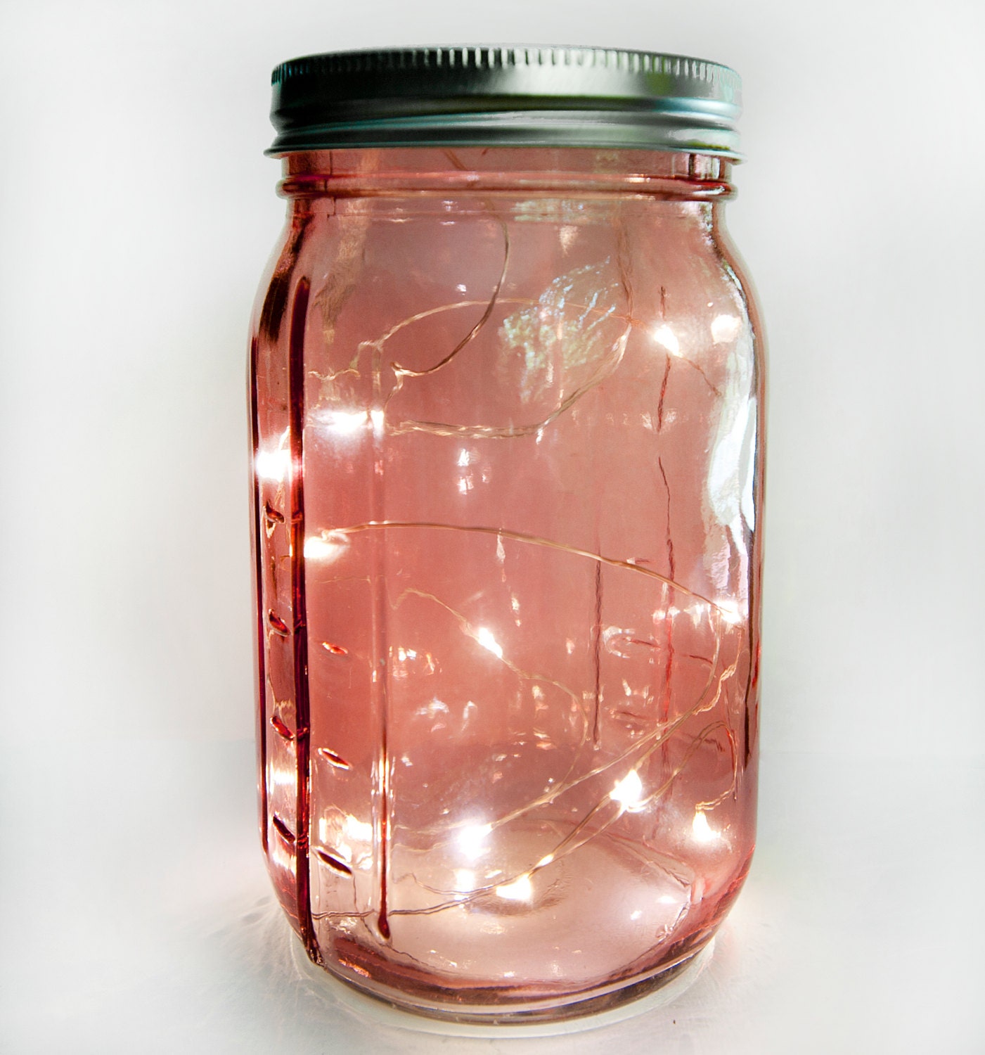 Pink Mason Jars / Fairy Light kit / wedding by TheTinyHouseFarm