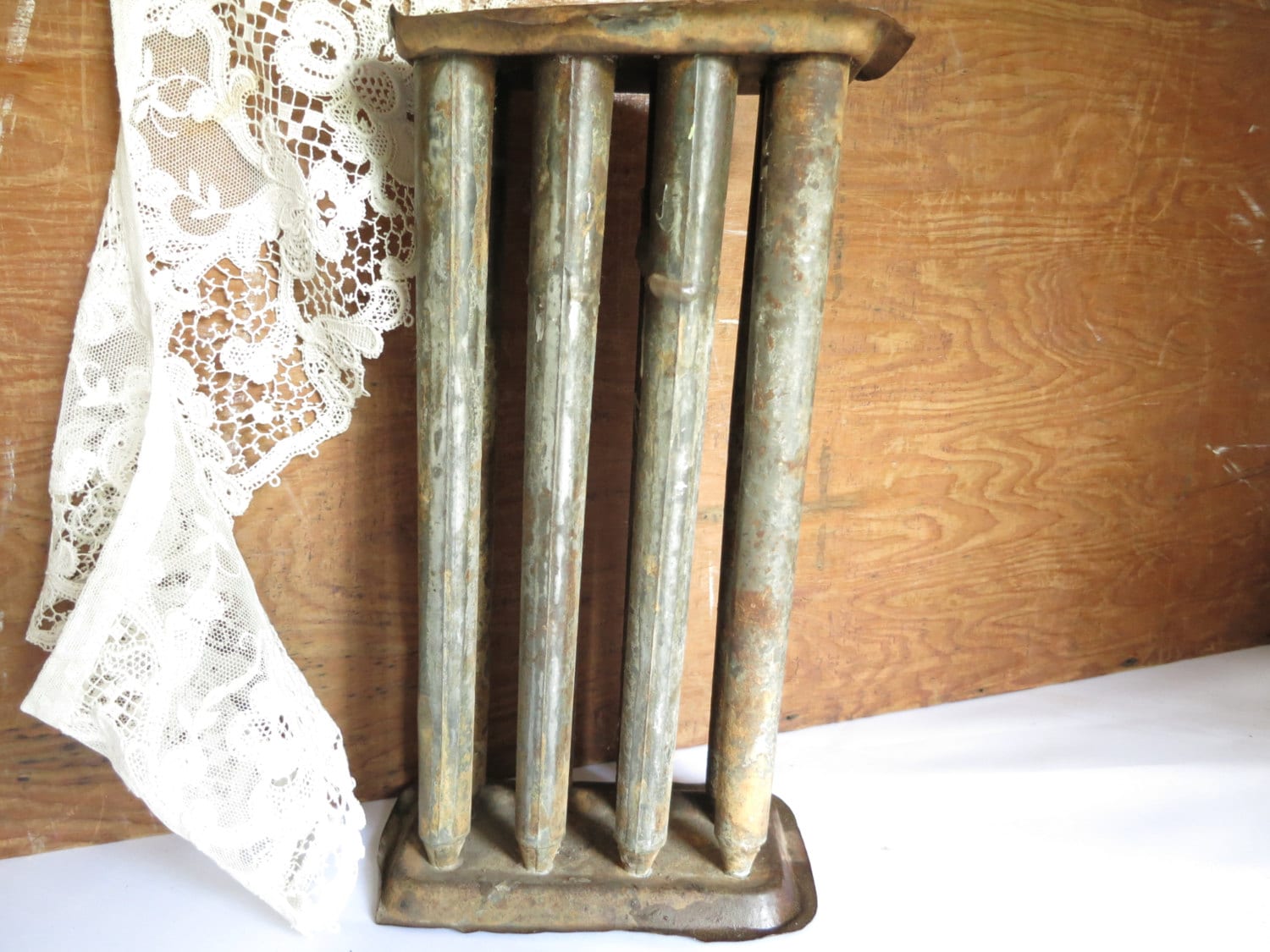 Antique Tin Candle Mold 1800's Primitive Candle Form