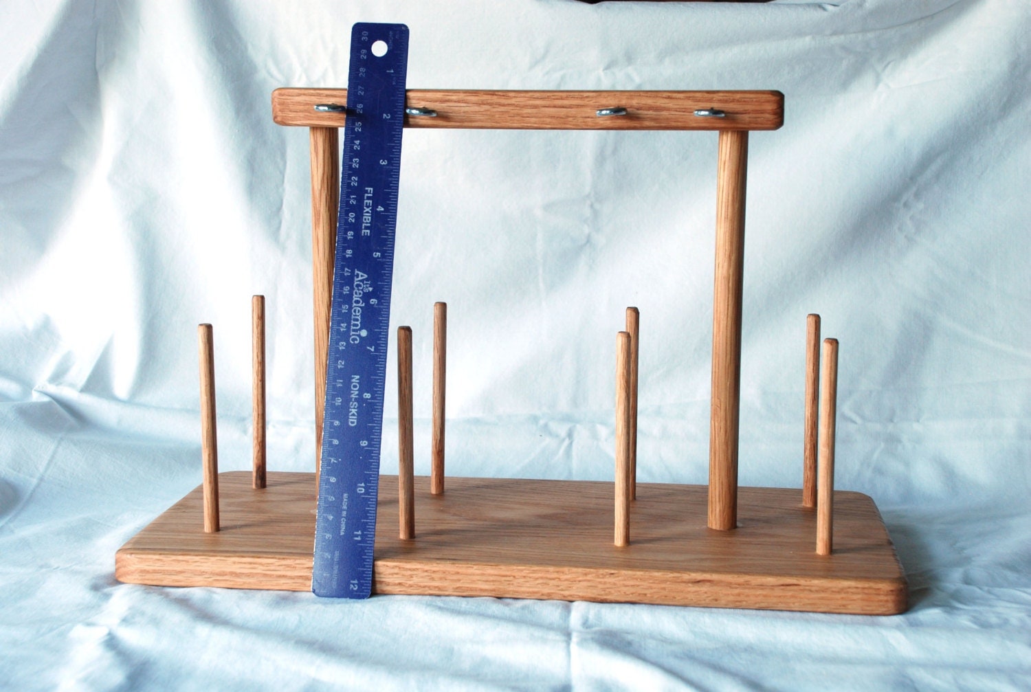 Wooden Yarn Warp Cone Spool Holder Guide Rack with 8 Spots for