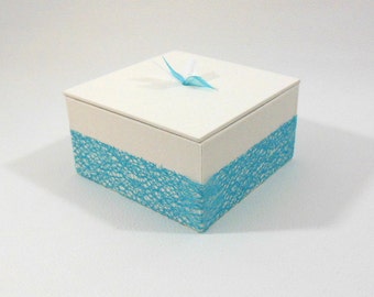 LARGE box dragees - Turquoise and white