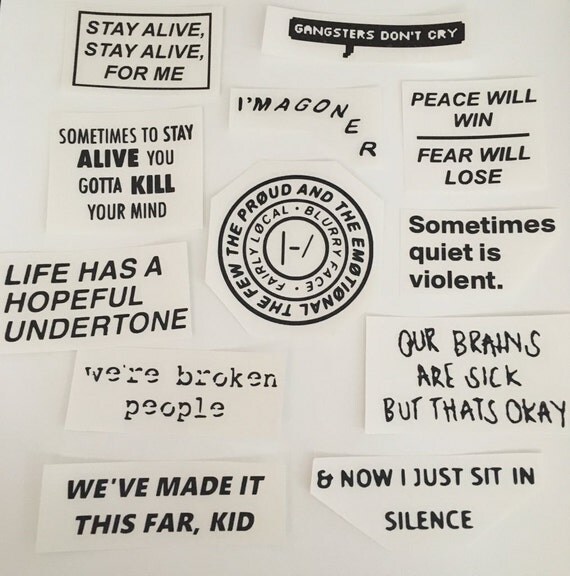 Twenty One Pilots Stickers Transparent by darthstickers on Etsy
