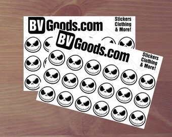 18 - 1" Jack Skellington Stickers - Halloween Stickers - Gloss Waterproof Printed Vinyl - Daytimer - Journal - Notebook