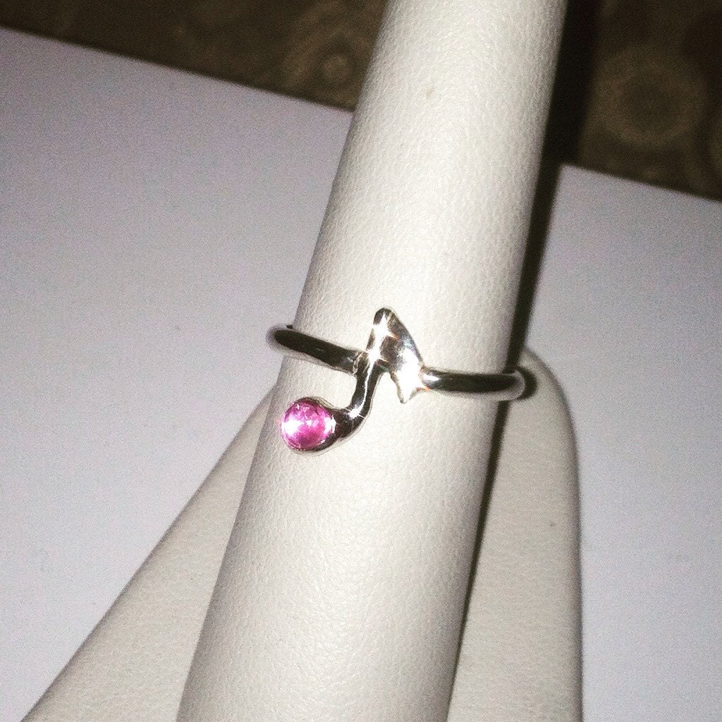 music note ring by GildedHammerJewelry on Etsy