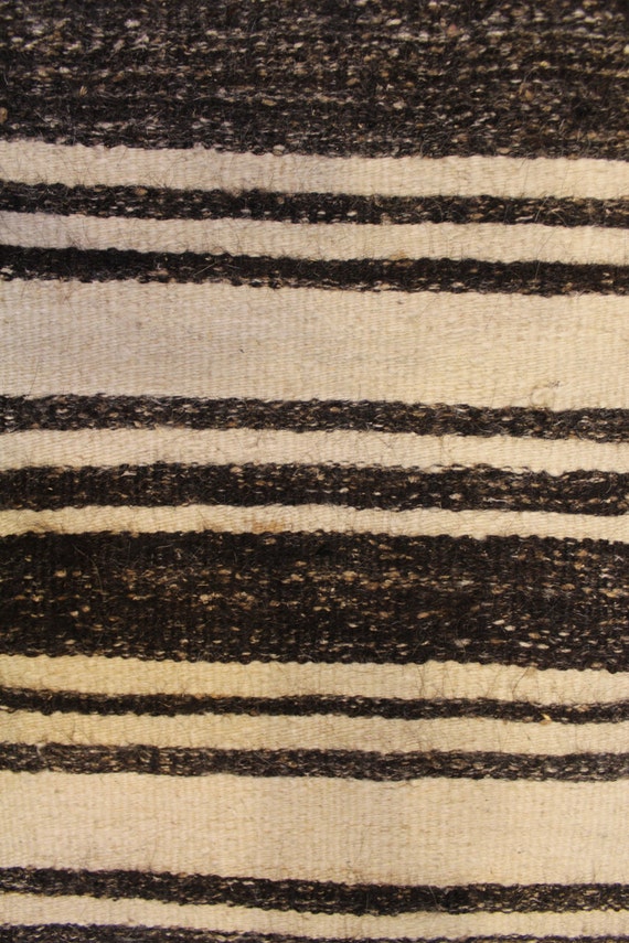 Antique White Black Turkish Rug Kilim Anatolian White Black