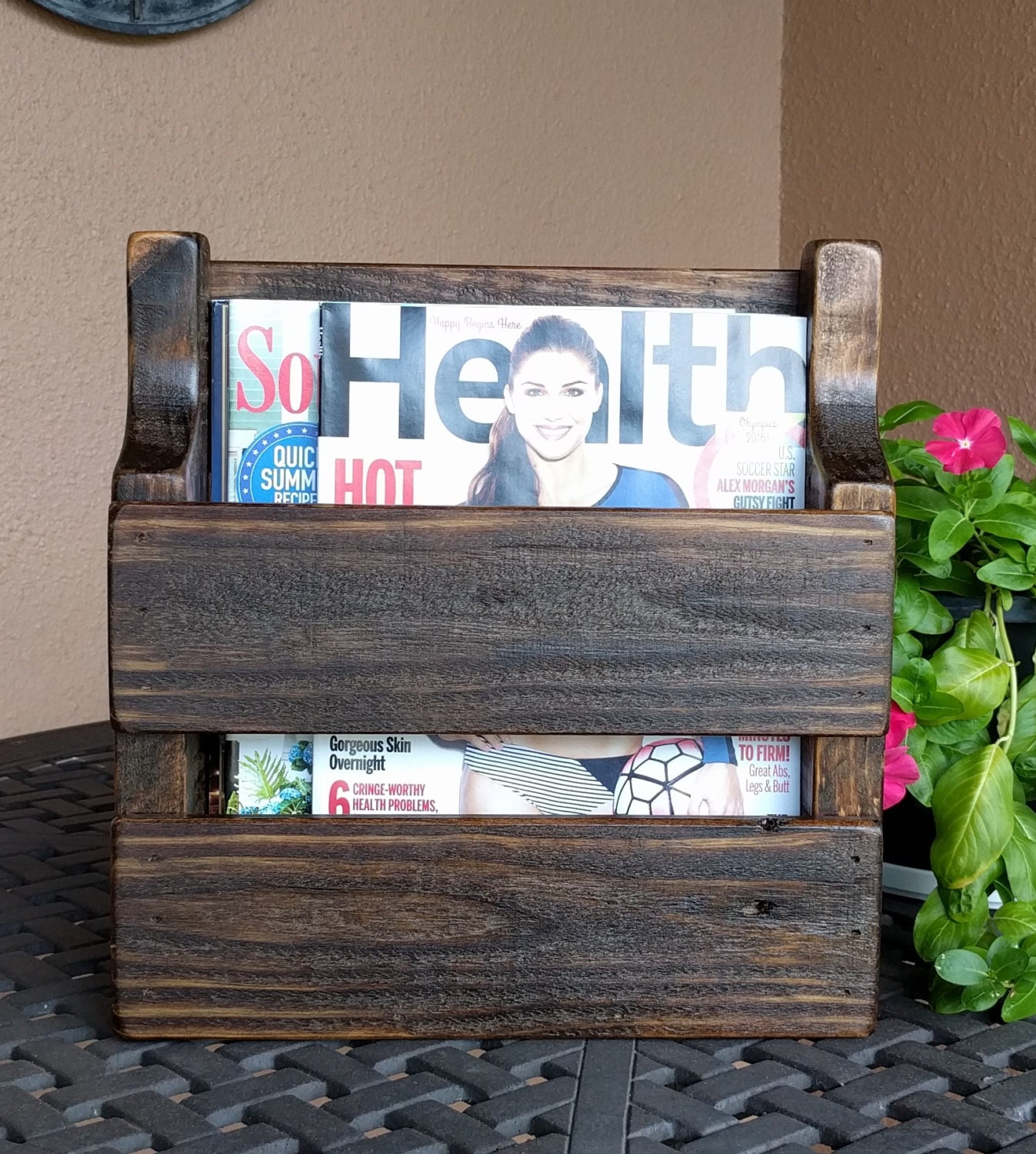 Rustic Magazine Rack made from Reclaimed and Repurposed Pallet