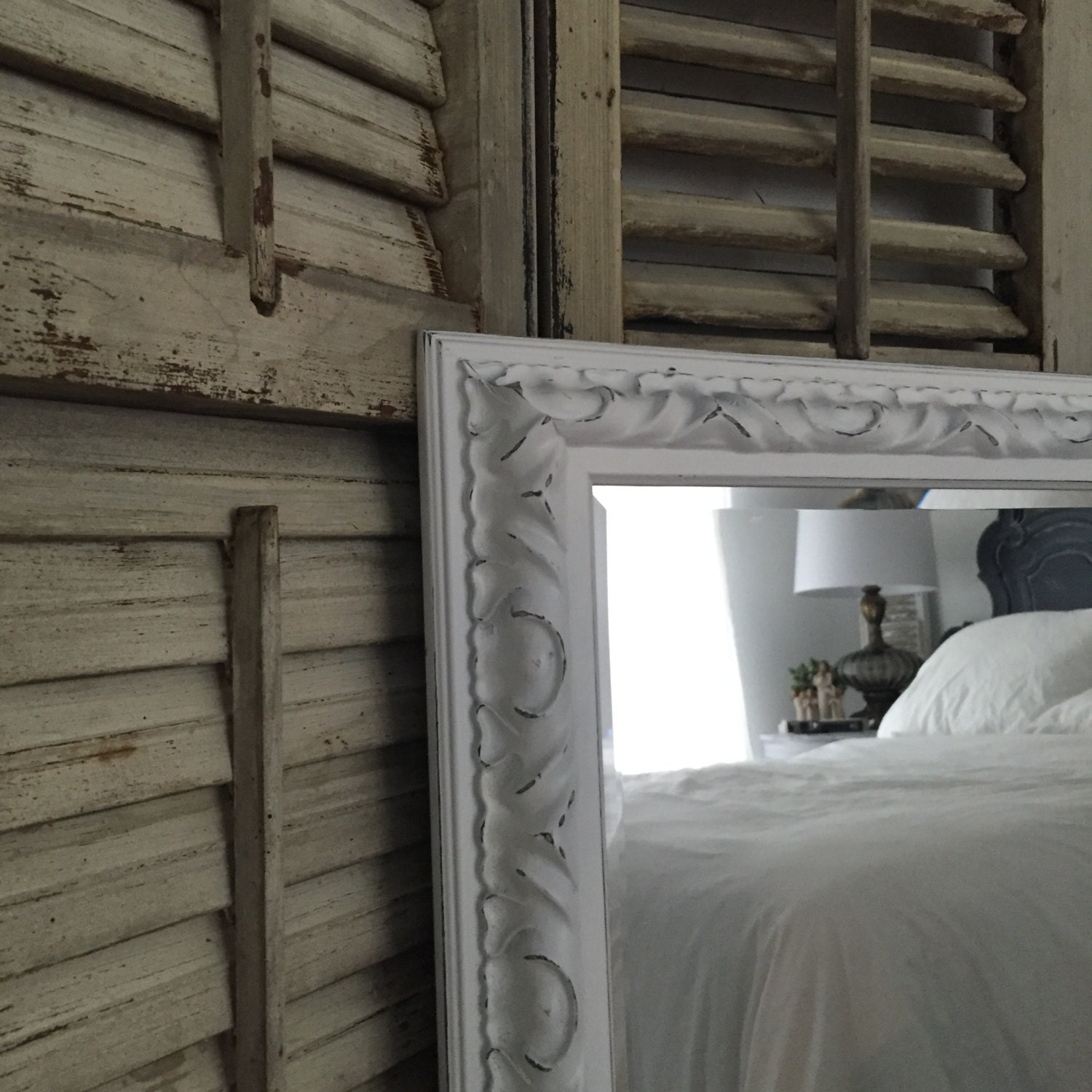 Extra Large Mirror White Distressed Mirror Decorative Mirror